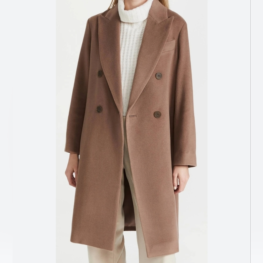 New) VINCE Luxe Wool Car Coat in Mauve. Oversize. XS v773691371